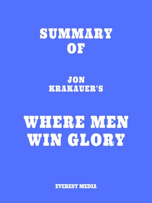 cover image of Summary of Jon Krakauer's Where Men Win Glory